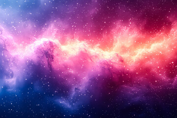 Wall Mural - colorful galaxy with pink, blue and yellow stars. the colors are vibrant and the stars are scattered
