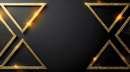 Poster - A black background with gold triangles on it