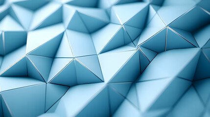 Poster - Abstract Geometric Pattern With Light Blue Triangles