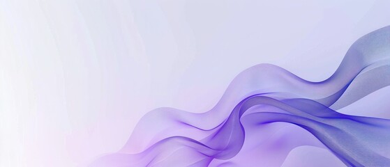 Poster - Soft transparent thin purple violet white wallpaper smooth curve flow wave ripple horizontal.