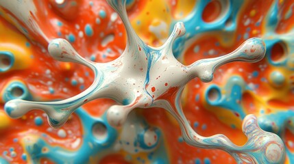 Wall Mural - Colorful paint splash explosion, abstract background