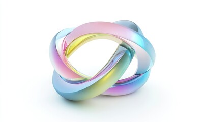 Poster - Abstract iridescent glass knot, 3D render.