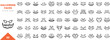 © Kupict - scary halloween faces outline icon collection. Vector illustration