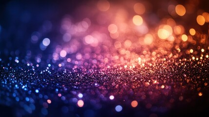 Wall Mural - Glittering bokeh lights illuminate dark background