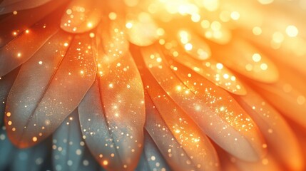 Wall Mural - Glittering flower petals, sunlit bokeh background