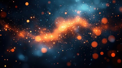 Wall Mural - glowing nebula swirls in dark cosmic space