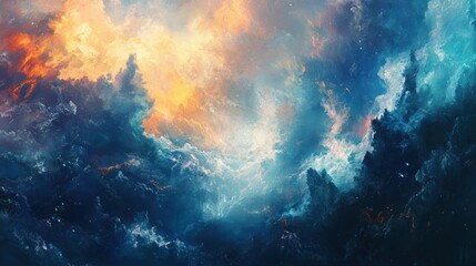 Wall Mural - Fiery & Icy Cosmic Clouds