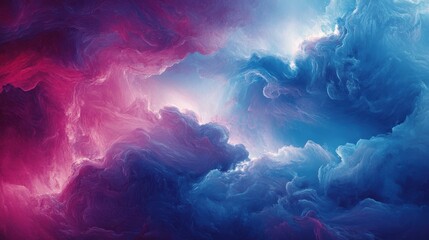 Wall Mural - Abstract swirling clouds of pink and blue.