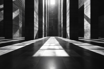 Poster - Shadows and Light Play in a Modern Architectural Space During Daylight Hours