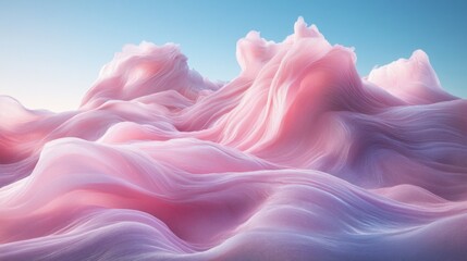 Wall Mural - Pink swirling cloudscape, digital art, serene landscape