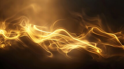 Poster - Abstract golden smoke on a dark background.