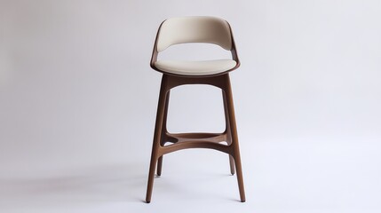 Poster - A modern ergonomic bar stool with a sculpted seat, displayed against a clean white backdrop.