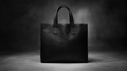 Poster - Monochrome shopping bag with dramatic lighting and strong contrast, perfect for a high-fashion retail aesthetic.