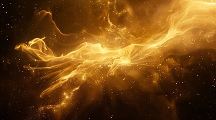 Poster - An abstract image of glowing, golden smoke.
