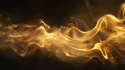 Poster - Abstract background of swirling golden light and particles on a black backdrop.