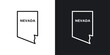 © Abstractor - Nevada map icons set in black and white stroke lines
