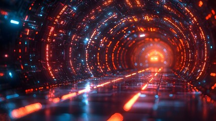 Poster - futuristic arena of entrepreneurial pitches holographic products dazzle audiences in vibrant busines