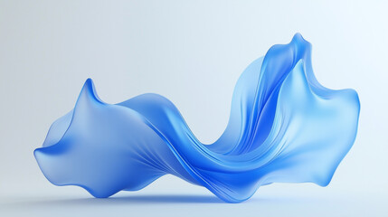 Wall Mural - 3d Abstract blue wave on light background, 3d render background, wallpaper