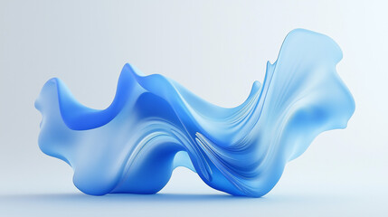 Wall Mural - 3d Abstract blue wave on light background, 3d render background, wallpaper