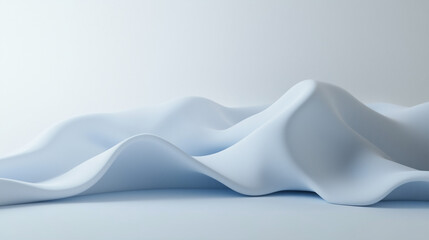 Wall Mural - Abstract background with light blue wave, 3d render wallpaper design