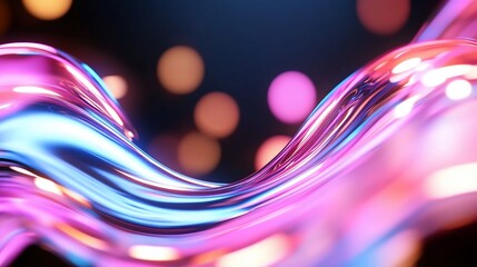 Poster - Abstract ribbon flows with luminous light background, perfect for website design
