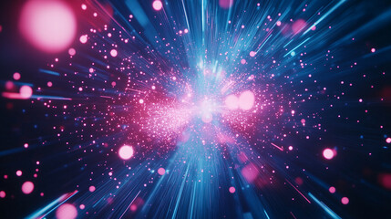 Wall Mural - blue and pink colored abstract background with gradient glow, technology themed background