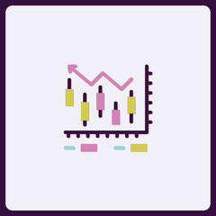 Poster - Modern minimalist icon illustration of a stock market financial chart