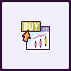 Poster - Online buying financial growth icon depicting positive investment trend
