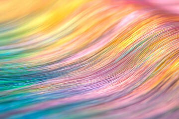 Poster - Vibrant wave of colorful hair studio macro photography artistic environment close-up expression of beauty