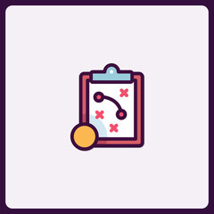 Poster - Tactical planning icon for business projects or strategic game design