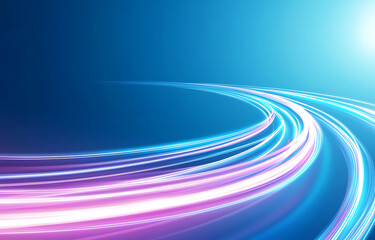 Poster - Dynamic light trails in digital space abstract art modern aesthetics bright colors futuristic concept