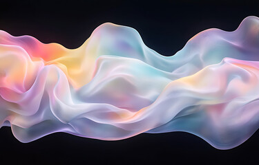 Poster - Abstract fluid motion art digital space visual content colorful waves close-up dynamic design