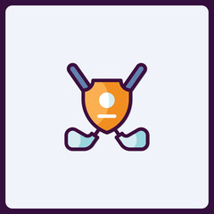 Poster - Whimsical Network Security Shield Icon with Antenna and Connected Nodes