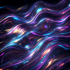 Poster - Dynamic colorful waves illustrating fluid motion abstract digital art studio environment vibrant viewpoint