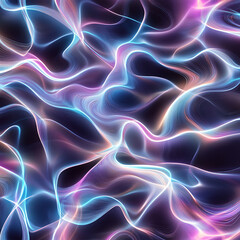 Poster - Dynamic light waves abstract art digital artwork colorful futuristic fluid patterns
