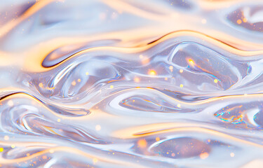 Poster - Flowing abstract waves digital art smooth texture bright and colorful environment aesthetic viewpoint
