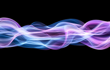 Poster - Flowing colorful light waves abstract digital art creative design dark background artistic expression