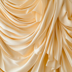 Poster - Elegant draped satin fabric close-up studio setting textile photography soft atmosphere artistic perspective