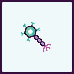 Poster - Abstract illustration of a neural cell, emphasizing cellular biology and function