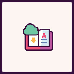 Poster - Cloud Data Transfer Icon for Secure File Download and Management System