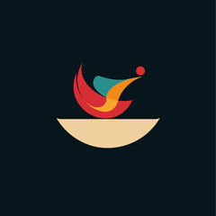 Poster - Abstract Shape Composition with Fluid Design on Dark Backdrop