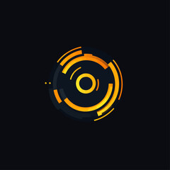 Poster - Abstract Glowing Technology Circle on Dark Background Data Illustration