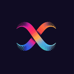 Poster - Colorful Gradient Infinity Symbol on Dark Background - Flowing Abstract Shape