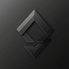 Poster - Abstract Black Geometric Shapes Logo Element on Dark Gray Background