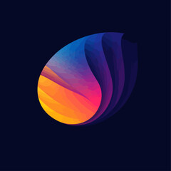 Poster - Abstract 3D Render with Vibrant Gradient Colors and Modern Design Elements