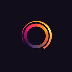 Poster - Gradient Circle Design, Abstract Tech Background, Glowing Rings, Modern Art