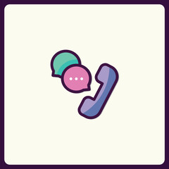 Poster - Vibrant phone communication icon illustration symbolizing connectivity and outreach