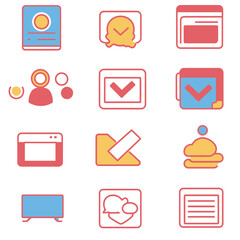 Poster - Website and Business Elements Icon Set Vector Illustration Graphics