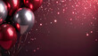© ALSADRA - Close-up of red and silver balloons with shimmering sparkles against a festive background, creating a glamorous and luxurious celebration feel.