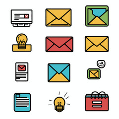 Poster - Business graphic, concept of emailing, communication, events, and ideas.